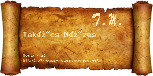 Takács Mózes névjegykártya